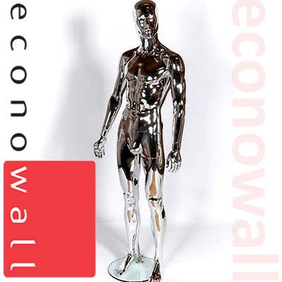 Chrome Male Mannequin With Abstract Style Face