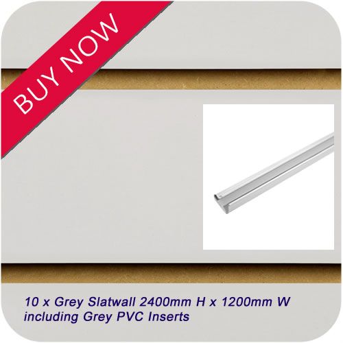 10 x Grey Slatwall + Grey Inserts